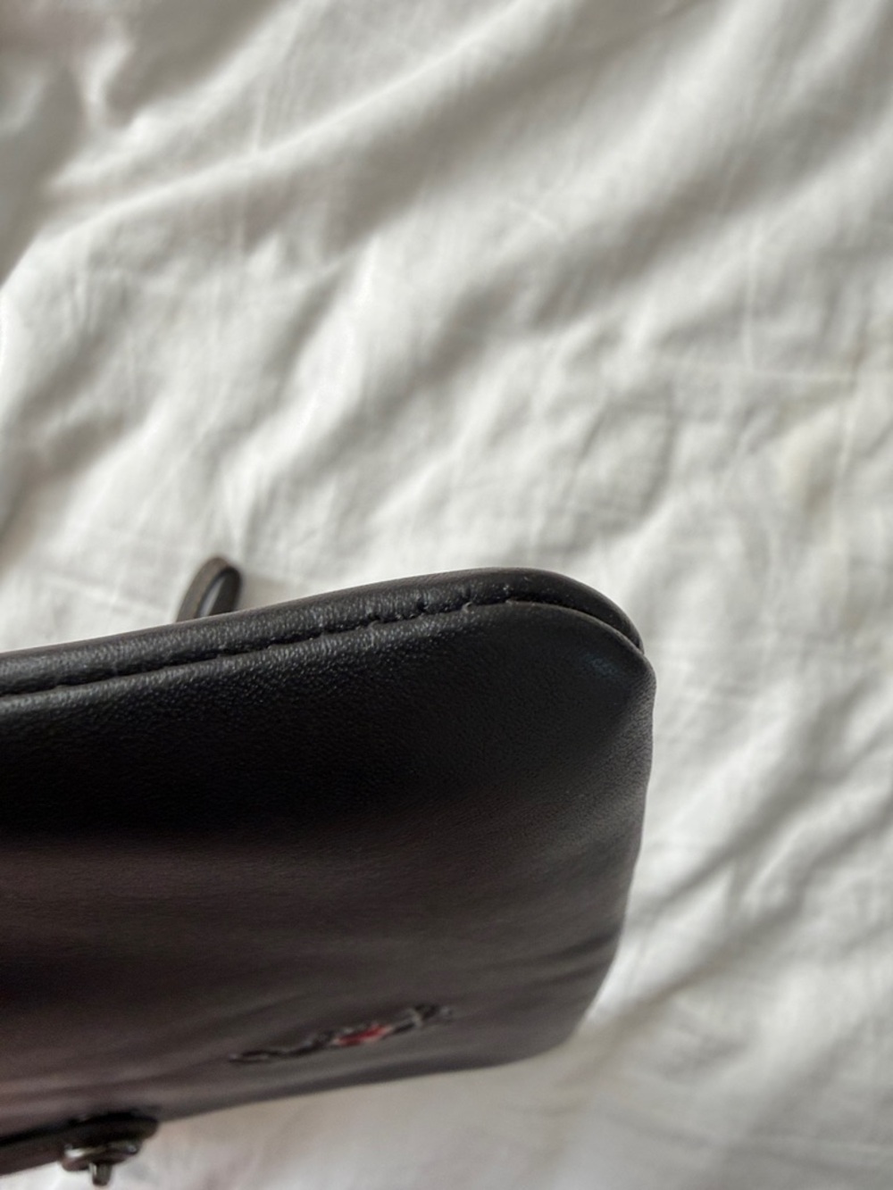 Coach Mickey Black Leather Wristlet - Picture 3 of 4